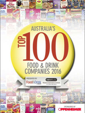 Who made the 2016 Top 100 Australian Food & Drink Companies list?